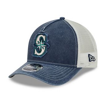 Men's New Era Navy Seattle Mariners Fan 9FORTY A-Frame Trucker Adjustable Hat