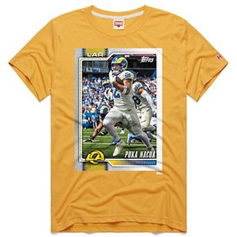 Unisex Homage Puka Nacua Gold Los Angeles Rams NFL Topps Trading Card Tri-Blend T-Shirt