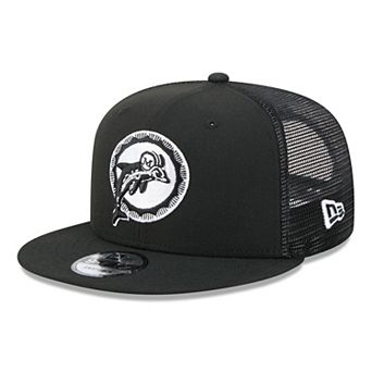 Men's New Era Black/White Miami Dolphins 9FIFTY Snapback Trucker Hat