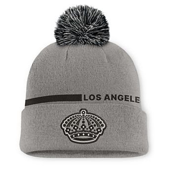 Men's Fanatics Gray Los Angeles Kings Authentic Pro Alternate Cuffed Knit Hat with Pom