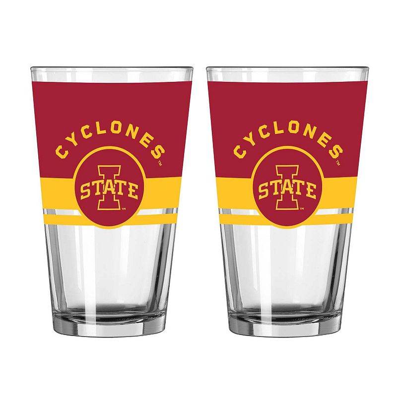 Logo Brands Iowa State Cyclones Two-Piece 16oz. Horizon Pint Glass Set, Team