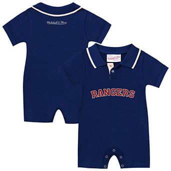 Newborn & Infant Mitchell & Ness Navy New York Rangers Retro Roots Rugby Romper