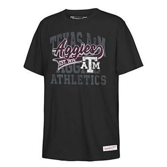 Youth Mitchell & Ness Black Texas A&M Aggies Retro Sweeper T-Shirt
