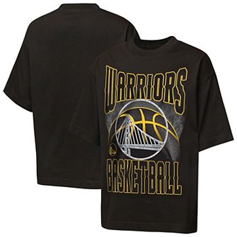 Youth Outerstuff Black Golden State Warriors Ballin Rockers Oversized Fashion T-Shirt