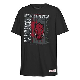Youth Mitchell & Ness Black Arkansas Razorbacks 90s Retro Poster T-Shirt