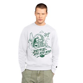 Men's Starter White New York Jets Pilot Fleece Sweatshirt
