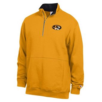 Men's Champion Gold Missouri Tigers Fleece Quarter-Zip Pullover
