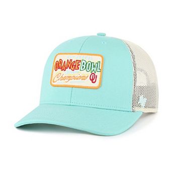 Men's '47 Turquoise Oklahoma Sooners Orange Bowl Champions Scored Trucker Adjustable Hat