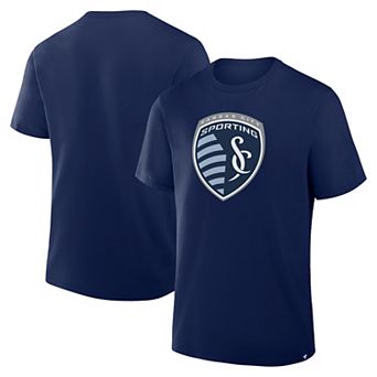 Men's Fanatics Navy Sporting Kansas City Logo T-Shirt