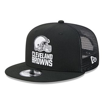 Men's New Era Black/White Cleveland Browns 9FIFTY Snapback Trucker Hat