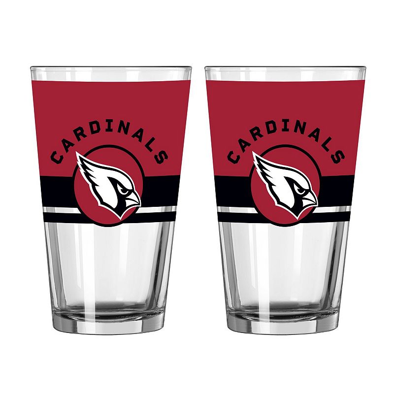 Logo Brands Arizona Cardinals Two-Piece 16oz. Horizon Pint Glass Set, Team