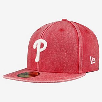Men's New Era Red Philadelphia Phillies Washed 59FIFTY Fitted Hat