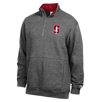 Men's Champion Charcoal Stanford Cardinal Fleece Quarter-Zip Pullover