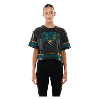 Women's New Era Black Jacksonville Jaguars Lifestyle Mineral Wash Boxy Cropped T-Shirt