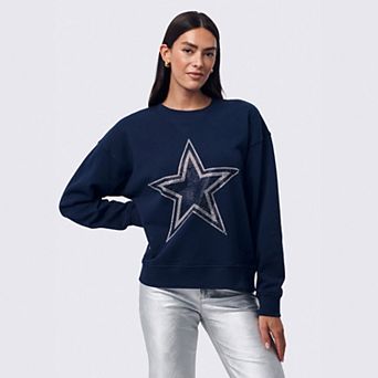 Women's Terez Navy Dallas Cowboys Gemstone Logo Crew