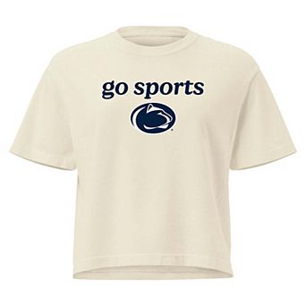 Women's Comfort Colors Cream Penn State Nittany Lions Go Sports Cropped T-Shirt
