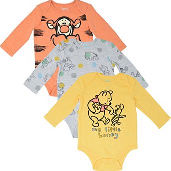 Disney's Winnie the Pooh 3-Pack Long Sleeve Bodysuits