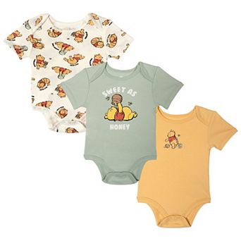 Disney's Winnie the Pooh 3-Pack Short Sleeve Bodysuits