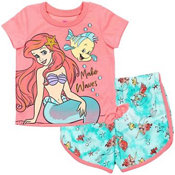 Disney's The Little Mermaid Princess Ariel 2 pc Tee and Shorts Set