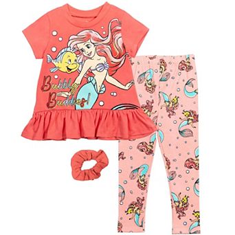 Disney's The Little Mermaid Princess Ariel Glitter T-Shirt and Leggings Set