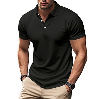Men's Loose Breathable Collared Short Sleeve Polo Shirt