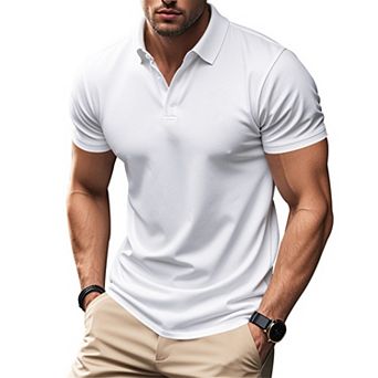Men's Loose Breathable Collared Short Sleeve Polo Shirt