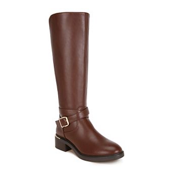 London Fog Basheba Brown Buckle Detail Women's Knee-High Boots