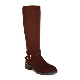 London Fog Basheba Brown Buckle Detail Women's Knee-High Boots