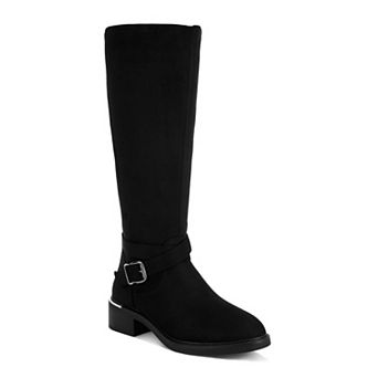 London Fog Euphemia Buckle Detail Women's Knee-High Boots