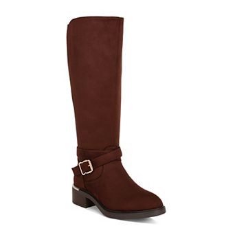 London Fog Euphemia Buckle Detail Women's Wide-Fit Knee-High Boots