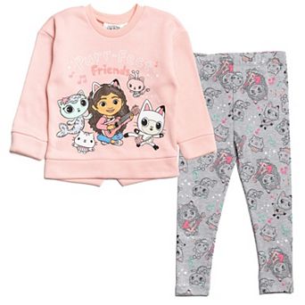 Dreamworks Gabby's Dollhouse 2 pc Fleece Sweatshirt and Leggings Set