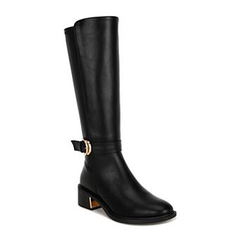 London Fog Lewang Metallic Buckle Detail Women's Knee-High Boots