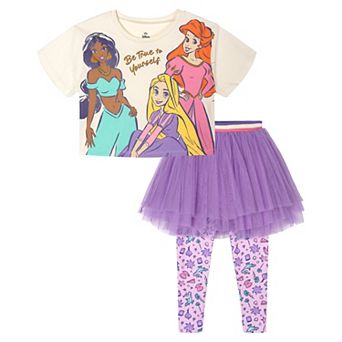 Disney's Princess Glitter T-Shirt and Tutu Leggings Set
