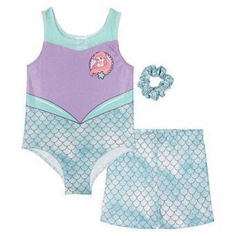 Disney's The Little Mermaid Princess Ariel Gymnastics Leotard and Shorts Set