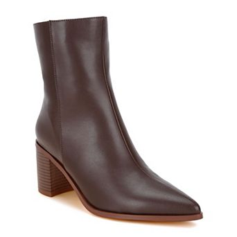 London Rag Jemima Women's Pointed Toe Block Heel Ankle Boots