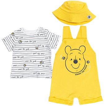 Disney's Winnie the Pooh Shortall and Tee Set with Bucket Hat
