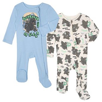 Godzilla 2-Pack Ribbed Footed Sleep and Play