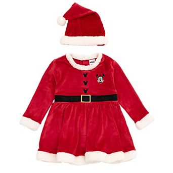 Disney's Minnie Mouse Holiday Velour Dress and Hat Set