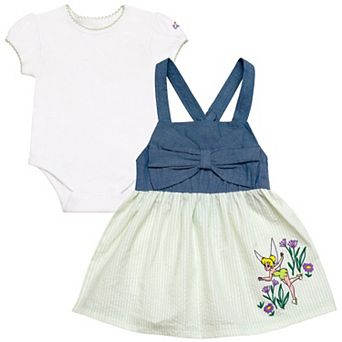 Disney's Peter Pan Tinker Bell 2 pc Bodysuit and Jumper Dress Set