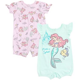 Disney's The Little Mermaid Princess Ariel 2-Pack One Piece Bubble Rompers