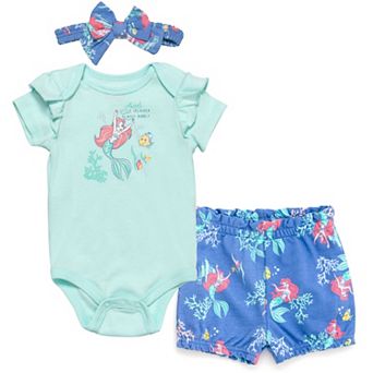 Disney's The Little Mermaid Princess Ariel Bodysuit and Shorts Set
