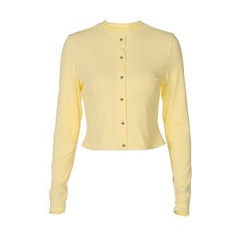 Womens Button Front Cardigan Solid Color Slim Fit Long Sleeve Knit Jacket