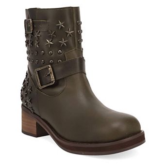 Dingo Rally Women's Leather Ankle Booties With Buckle Detail
