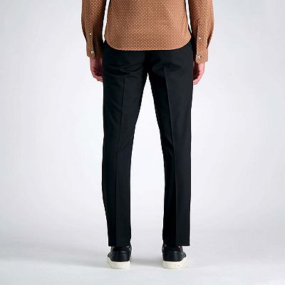 J.M. Haggar Slim Fit 4-Way Stretch Flat Front Dress Pants - Black
