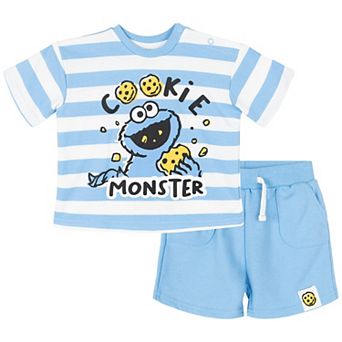 Sesame Street T-Shirt and French Terry Shorts Set