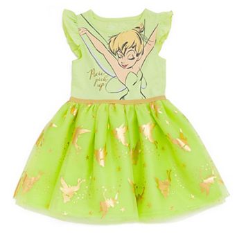 Disney's Peter Pan Tinker Bell Flutter Sleeve Tulle Tutu Dress