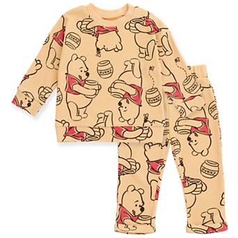 Disney's Winnie the Pooh Loungewear 2 pc Sweatshirt and Waffle Pants Set