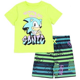 SEGA Sonic the Hedgehog Athletic 2 pc T-Shirt and Shorts Set