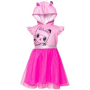 Dreamworks Gabby's Dollhouse Pandy Paws Cosplay Hooded Tutu Dress