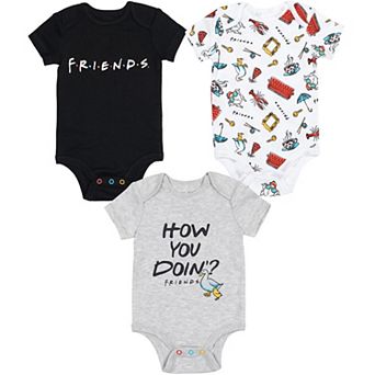 Friends 3-Pack Short Sleeve Bodysuits
